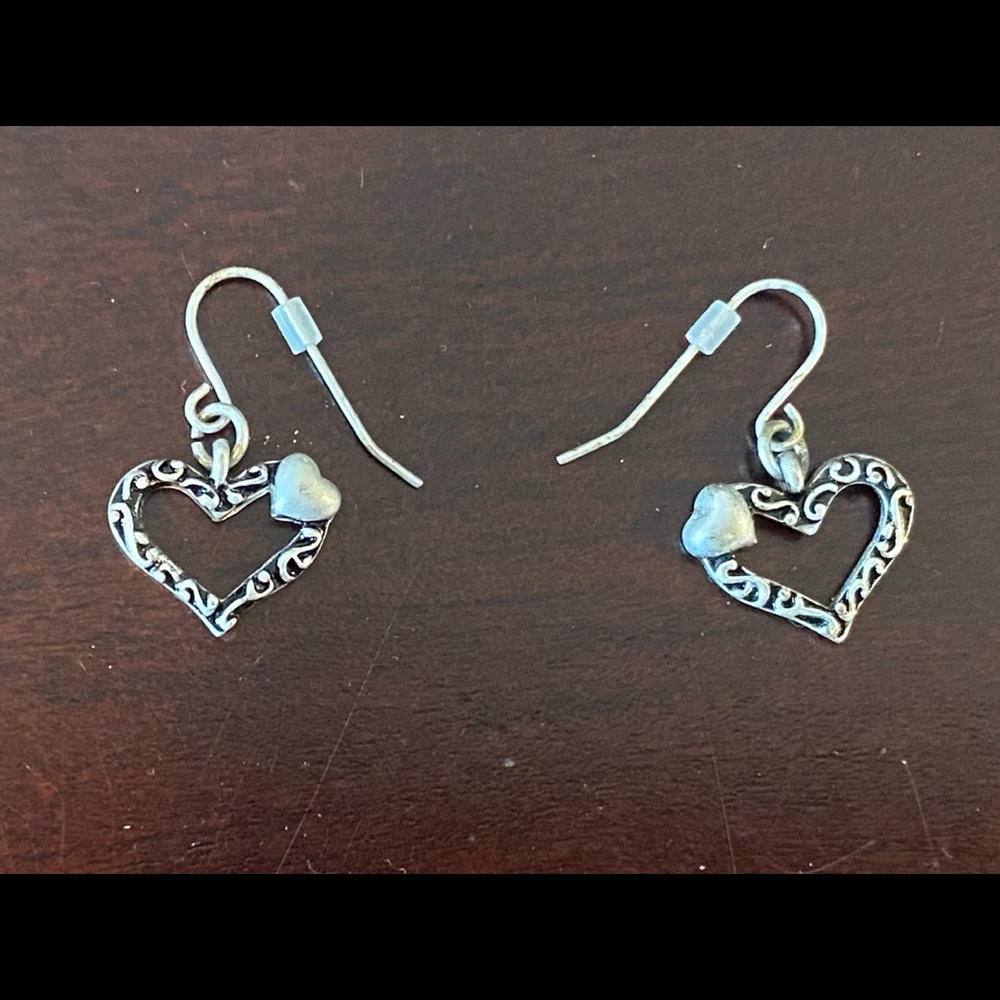 Silver heart earrings